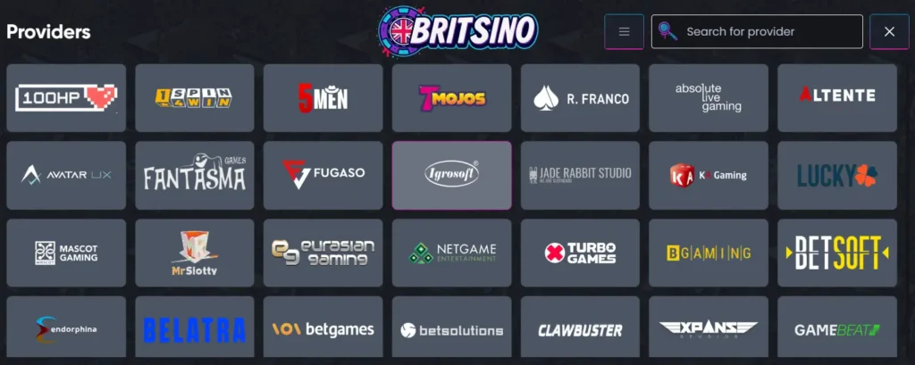 Britsino providers
